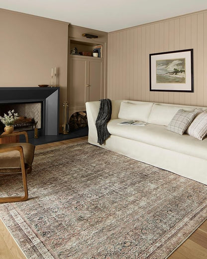 Loloi Chris Loves Julia Jules Collection JUL-09 Ink/Terracotta 7'-6'' x 9'-6'', .13" Pile Height, Area Rug
