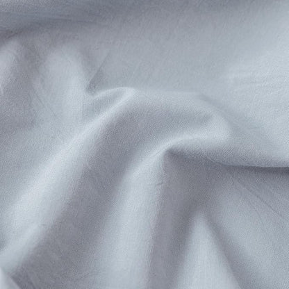 MooMee Fitted Bottom Sheet Only 100% Washed Cotton Linen Like Textured Breathable Durable Soft Comfy Deep Pocket Fits Mattress up to 17" (Cornflower Blue, California King)