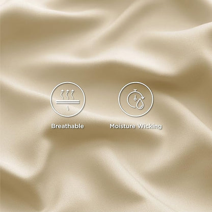 Bedsure Cooling Sheets Twin, Rayon Derived from Bamboo, Breathable & Soft Twin Sheets Set, Deep Pocket Up to 16 Inches, Hotel Luxury Silky Bedding for Hot Sleepers, Alabaster Gleam