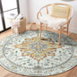 Area Rugs 5ft Washable Non-Slip, Floral Vintage Distress Print Pattern Medallion Carpet for Living Room Bedroom Dining Room, Light Yellow Carbon Grey Orange