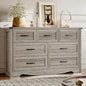 7-Drawer Dresser for Bedroom, Modern Wooden Chest of Drawers with Metal Handles, Anti-Tipping Design, Sturdy and Stable Storage Organizer for Living Room, Entryway, Home Office