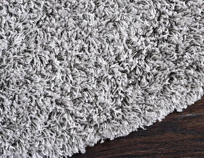 Unique Loom Solid Shag Collection Area Rug (8' Round, Cloud Gray)