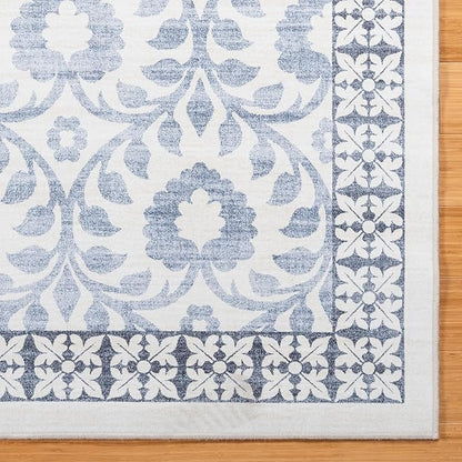 Gertmenian Indoor Boho Area Rug | Home Decor for Entryway, Bedroom, Living Room, Office, Kitchen | Non Slip, Soft, Printed Accent Rugs | Esme, Blue, 9x13 Extra Large, 24556