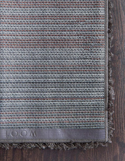Unique Loom Solid Shag Collection Area Rug (4' 1" x 6' 1" Rectangle, Graphite Gray)