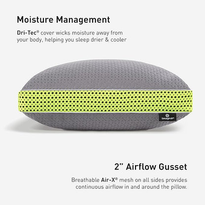 Bedgear Multi-Position Performance Pillow – Medium Soft Hypoallergenic Pillow with React Blend Fill for Back, Stomach, and Side Sleepers – Temperature-Regulating with Airflow Technology