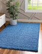 Unique Loom Solid Shag Collection Area Rug (6' 1" x 9' Rectangle, Periwinkle Blue)