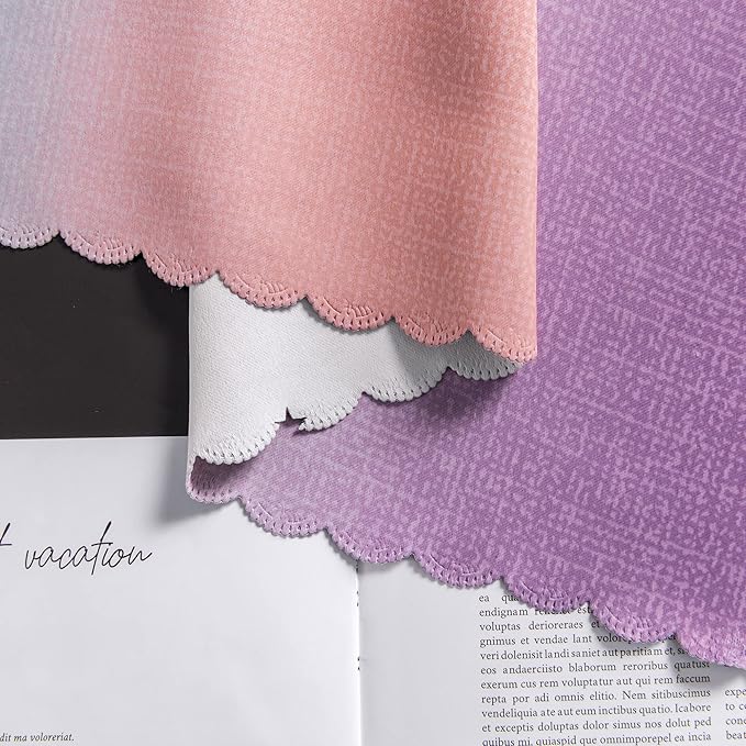 XiDi Curtains for Bedroom Decor, Rainbow GreyPinkPu-52-54