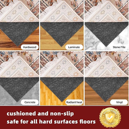 BAGAIL Felt and Natural Rubber Backing Rug Pads 1/8” Thick, 7.5 x 10 Ft Non Slip Rug Gripper Keep Rugs in Place, Under Area Rug Protective Cushioned Pads, Carpet Runners, Hardwood Floors Protection