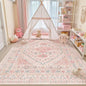 zesthome 8x10 Area Rugs for Girls Bedroom, Non-Slip Backing Washable Rugs, Vintage Large Pink Rug, Stain Resistant Nursery Room Rug (Pink/Blue,8'x10')