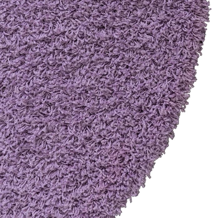 Unique Loom Solid Shag Collection Area Rug (5' 1" x 8' Oval, Lilac)