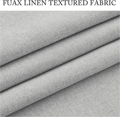 RYB HOME 4 in 1 Set Dust Filter - Soundproof - Blackout - Insulating, Energy Efficiency Linen Curtains for Kids Bedroom Living Room Divider Apartment Hotel Office Theatre, Grey, W 52 x L 108, 2 Pcs