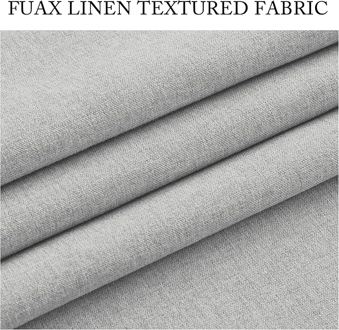 RYB HOME 4 in 1 Set Dust Filter - Soundproof - Blackout - Insulating, Energy Efficiency Linen Curtains for Kids Bedroom Living Room Divider Apartment Hotel Office Theatre, Grey, W 52 x L 84, 2 Pcs