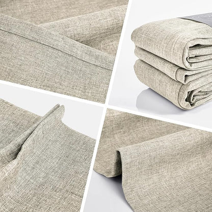 Wdfour30x36 Inch Pinch Pleated Blackout Cafe Curtains - Pack of 2, 100% Light Blocking Back Tab Drapes for Half Windows, Kitchen & Bathroom Short Curtains in Hemp Gray