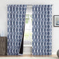 Beauoop 100% Blackout Curtains 84 Inches Long 2 Panels for Bedroom Living Room Blue Moroccan Geo Room Darkening Thermal Insulated Soundproof Rod Pocket Back Tab Window Treatments Drapes, 50x84