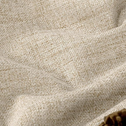 40 Inch Length Linen Blackout Curtains for Short Cafe Window, Thermal Insulated Light Blocking Soundproof Privacy Burlap Curtains 2 Panels, Each 38 Inch Wide Beige