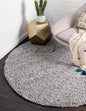 Unique Loom Solid Shag Collection Area Rug (10' 2" Round, Cloud Gray)