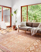 Loloi Layla Collection LAY-16 Natural/Spice 2'-6" x 7'-6" .13" Thick Runner Rug, Soft, Durable, Vintage Inspired, Distressed, Low Pile, Non-Shedding, Easy Clean, Printed, Living Room Rug