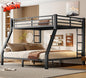 Upgraded Version Thicken Metal Queen Over King Bunk Bed, Heavy-Duty Steel King Bunk Bed, Best Modern Bunkbed King Size for Adults, Easy Assemble (Queen Over King)