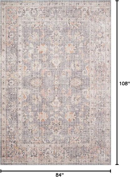 Loloi Skye Collection SKY-01 Grey/Apricot 7' x 9' Oval Area Rug