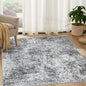 Square Area Rug Living Room Rugs - 5x5 Washable Large Soft Indoor Neutral Modern Abstract Low Pile Rug Carpet for Bedroom Dining Room Farmhouse Home Office - Grey