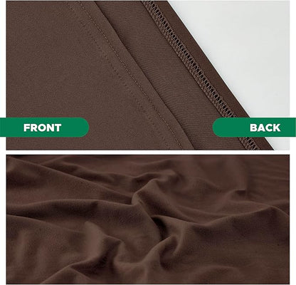 Biscaynebay Decorative Box Spring Cover Queen Size, Brown Jersey Luxurious Jersey Knitting Stretchy Wrap Around 4 Sides Bed Skirt for Home/Hotels, Easy Fit Wrinkle & Fade Free Machine Washable