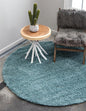 Unique Loom Solid Shag Collection Area Rug (6' 1" Round, Light Slate Blue)