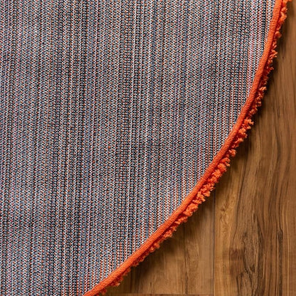 Unique Loom Solid Shag Collection Area Rug (5' 1" x 8' Oval, Tiger Orange)