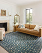 Loloi Rifle Paper Co. Eden Collection EDE-03 Lattice Indigo 8'-6" x 11'-6" Area Rug feat. CloudPile™