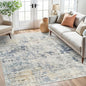Abstract Rug 5x7 Machine Washable Area Indoor Blue Yellow Low Pile Non-Slip Foldable Thin Accent Rugs for Bedroom Living Room Dining Room