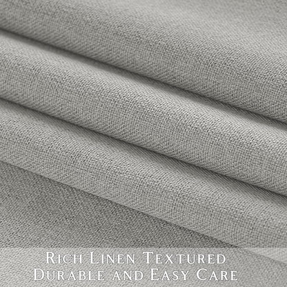 ChrisDowa 100% Blackout Light Grey Solid Curtains 108 Inches Long 2 Panels for Bedroom Living Room,Farmhouse Room Darkening Thermal Insulated Soundproof Grommet Top Window Treatment Drapes,52x108