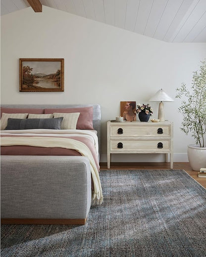 Loloi Angela Rose Ember Collection EMB-09 Denim/Charcoal 2'-7" x 7'-6" Runner Rug