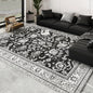 Area Rugs 5x7 Machine Washable Floral Rug Non Silp Faux Wool Vintage Soft Black Carpet for Living Room Dinning Room Bedroom Rug Under Bed Floor | Black White