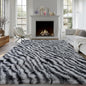 Fluffy Rugs for Living Room, 5x7 Ft Black White Zebra Shag Rugs for Bedroom Dorm Kids Room Nursery, Soft Non-Slip Modern Fuzzy Plush Carpet for Indoor Home Decor