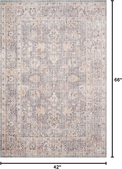 Loloi II Skye Collection SKY-01 Grey/Apricot 3'-6" x 5'-6" Accent Rug