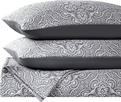 Superior 3 Piece Bedspread Set, Home Bed Decor, Decorative Bed Spread, 2 Pillow Shams, Medium Weight Blanket, Floral Matelasse Coverlet, Bedding Essentials, Enzy Collection, California King, Charcoal