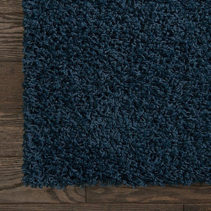 Unique Loom Solid Shag Collection Area Rug (6' 1" x 9' Rectangle, Sapphire Blue/ Navy Blue)