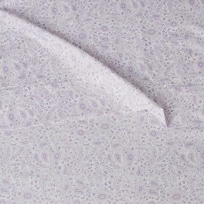 Amazon Basics Lightweight Super Soft Easy Care Microfiber Bed Sheet Set with 14" Deep Pockets - King, Lavender Paisley