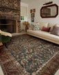 Loloi Chris Loves Julia Jules Collection JUL-10 Ocean/Spice 2'-3" x 3'-9", .13" Pile Height, Area Rug