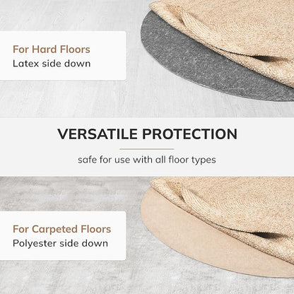Anji Mountain 6' x 6' Universal Non-Slip Rug Pad - Area Rug Grip & Floor Protector Mat - Cushioning Underlay Pad for Hardwood Floors - Anti-Slip Under Rug Pad Mat, Round