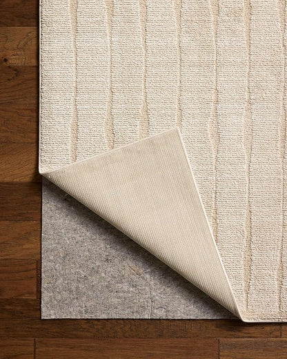 Loloi Chris Loves Julia Calvin Collection CLV-02 Ivory/Oatmeal 2'-3" x 3'-10" Accent Rug Checkered Neutral Soft Living Room Bedroom Carpet