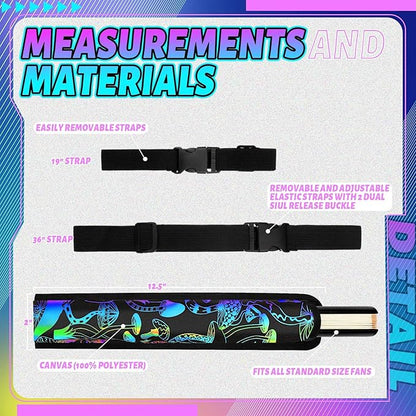 Summer Rave Fan Thigh Holster Rave Fan Holder Folding Hand Pouch Foldable Sleeves with Waist Belt for Thigh Party