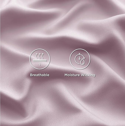 Bedsure California King Sheet Sets, Cooling Sheets, Rayon Derived from Bamboo, Breathable & Soft, Deep Pocket Up to 16 Inches, Hotel Luxury Silky Bedding for Hot Sleepers, Lavender