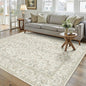 5x7 Taupe Area Rug Non Slip Vintage Living Room Distressed Machine Washable Carpet Traditional Indoor Bedroom Taupe Retro Floral Accent Throw Rug for Office Kitchen Dorm Dining Room