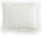 Beatrice Home Fashions Medallion Chenille Bedspread, Standard Sham, Ivory