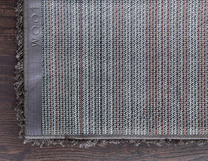 Unique Loom Solid Shag Collection Area Rug (10' x 13' Rectangle, Graphite Gray)