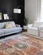 Loloi Skye Collection SKY-11 Rust/Blue 7' x 9' Oval Area Rug