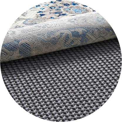 Veken 4 Ft Round Rug Pad Gripper for Hardwood Floors, Circle Non Slip Rug Pads for Area Rugs, Thick Dark Grey Rug Grippers for Tile Floors, Under Carpet Anti Skid Mat, Keep Your Rugs Safe and in Place