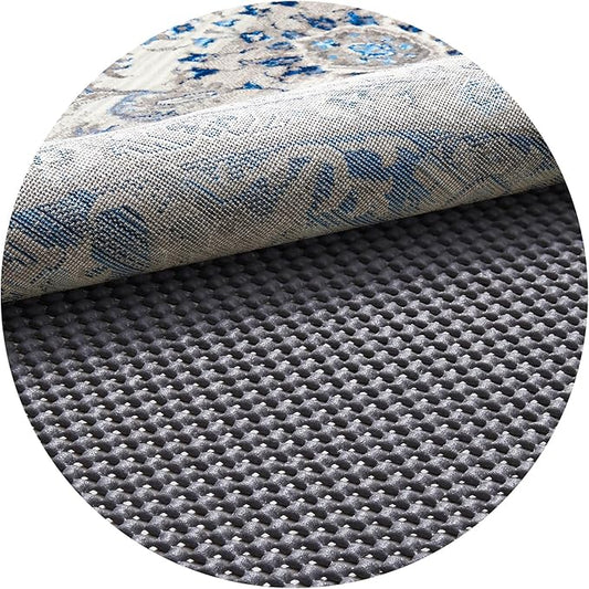 Veken 6 Ft Round Rug Pad Gripper for Hardwood Floors, Non Slip Circle Rug Pads for Area Rugs, Thick Dark Grey Rug Grippers for Tile Floors, Under Carpet Anti Skid Mat, Keep Your Rugs Safe and in Place