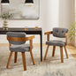 Art Leon Mid Century Modern Dining Chairs - Set of 2 Comfy Fabric Upholstered Dining Chairs, Home Office Chair No Wheels, Accent Arm Chair with Wood Legs for Kitchen Living Room Bedroom, Gray/Walnut