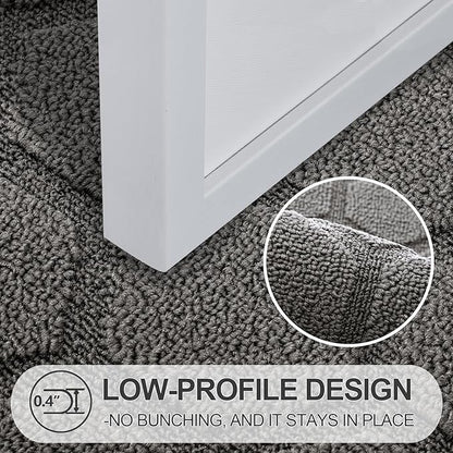FONEYI Indoor Door Mat, Entrance Rug 24" x 36" Non-Slip Rubber Backing, Machine Washable Entry Rug, Low Profile Absorbent Dirt Trapper Doormat Inside Floor Mats for Entryway, Grey